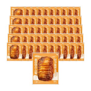 허닭 슬라이스 스팀 소스 닭가슴살 100g 데리야끼소스, 50개