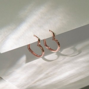 쥬넬 14K 하트링 원터치 귀걸이(1쌍)