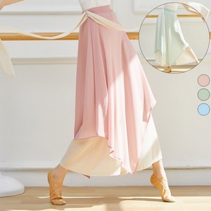 발레 댄스 쉬폰 현대 무용 바지 배색리본 스커트 팬츠 code130