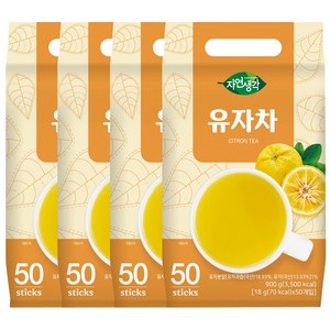 희창 유자차 일회용 스틱, 18g, 50개입, 4개