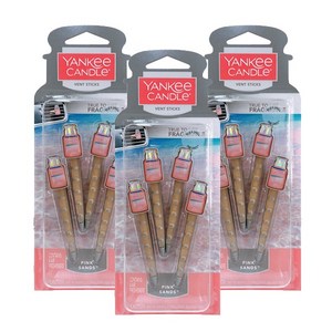 [1+1+1] 무배 양키캔들 카 벤트 스틱 차량용 자동차 방향제 4개입, 1세트, 핑크샌드 4개입 x 3개