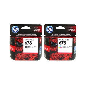 HP 잉크 NO 678 CZ107AA CZ108AA세트, HP678 정품잉크 검정+컬러 세트, 1세트