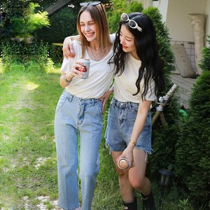 프리미엄 레직기 뒷 밴딩 일자핏 청바지