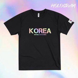 2023년 NEW KOREA 남여공용 대한민국 코리아 홀로그램 면 쿨론 반팔 티셔츠
