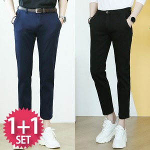 블루포스 폴레너 워싱 9부 면바지 1+1세트 [2장 묶음] 빅사이즈 사계절 무지 팬츠