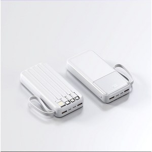 PYHO 보조배터리 66W급속충전 대용량 30000mAh 자체선, 흰색