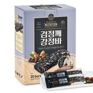 호정가 검정깨강정바 (20개입) / 말랑말랑 쫀득한 고급한과간식, 1박스, 400g