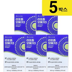 안국약품 리포좀 오메가 3 9g, 5개, 30정