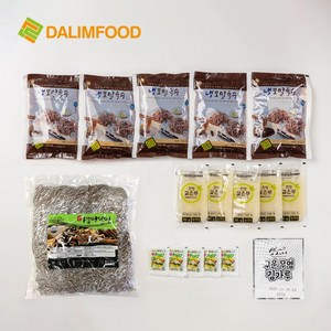 다림식품 여름에 시원한 일본 정통식 모밀소바 5인분, 모밀소바 5인 밀키트(면+육수+와사비+갈은무+토핑김), 200g