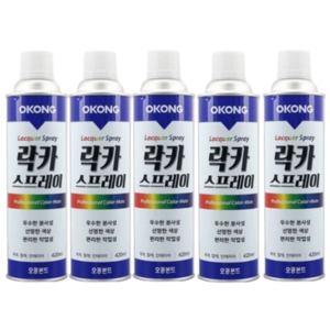 오공 락카 스프레이 페인트 단색, 5개, 420ml, 아이보리색