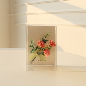 [모리앤]수채화를 닮은 레터링 미니꽃다발 박스, 1개, 살몬핑크