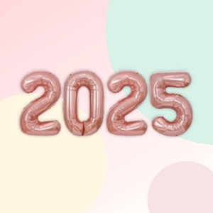 [파티지] 뱀풍선 / 2025년 뱀의해 뱀띠풍선 새해풍선 신년행사 을사년, S05_숫자 2025 풍선(16인치)_로즈골드