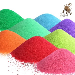 거목산업사 칼라모래 소포장 규사 화분 인테리어 수족관 어항 조경, 노랑, 1kg, 1개