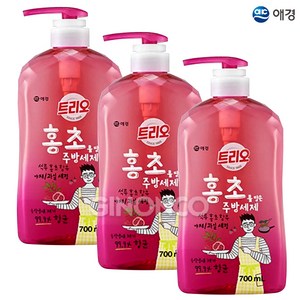 애경 트리오 홍초 주방세제 용기 700ml, 3개