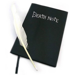 레이지데이즈 데스노트 깃털펜 포함 공책 비밀 책 쓸모없는 쓸데없는 웃긴 신박한 재미있는 선물, 레이지데이즈 데스노트 1세트, 블랙
