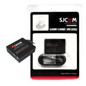 SJCAM 정품듀얼충전기+배터리(KJ1000 1개) 액션캠 악세서리, 1개