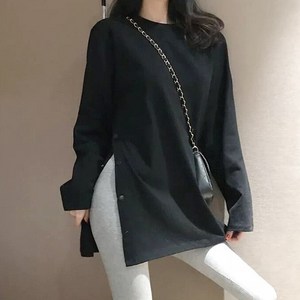 라페나 옆트임 레이어드 긴팔 티셔츠