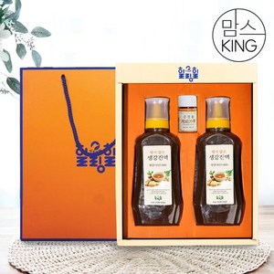 맘스킹 [산엔청][힐링힐]지리산 자락에서 만든 맵지않은 생강진액 800ml(400ml*2개)+시나몬가루 선물세트, 400ml, 1세트