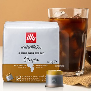 illy 일리 캡슐커피 에티오피아 18개입 팩 일리머신전용 에스프레소, 1개, 6.7g