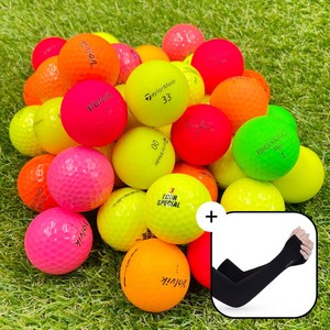 [깨끗한 컨디션 A+급] 로스트볼 메이저 골프 브랜드 혼합 패키지+자외선 차단 팔토시, 1개, 40개입, 컬러볼