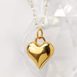 주리에떼 순금 24K 목걸이 데일리 심플 볼드 루이스 하트 통통 금 목걸이 여자친구 선물(14K/18K 체인)