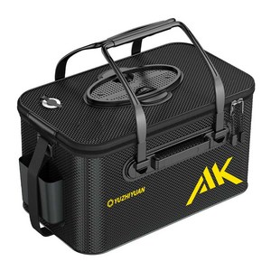 낚시 뜰채투명 뚜껑 낚시 양동이 접이식 물고기 보호 양동이 낚시, 검정