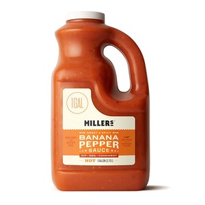 Miller s 바나나 페퍼 소스 - 레드 핫 달콤한 매운 치킨 윙 버거 샌드위치 1갤런, 기본, 2개