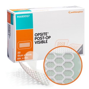 S&N 오피사이트 OPSITE POST-OP VISIBLE 15cm x 10cm 벌집 20개 점착성투명창상피복재, 오피사이트 15cm x10cm