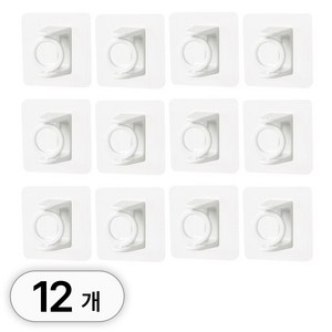 투데이리빙 12개입 세트 부착식 압축봉 브라켓 다용도 무타공 커튼봉 블라인드 접착식 받침대 벽걸이 투명 홀더 커튼 레일 설치대, 12개, R89190W(화이트