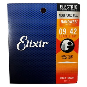 공식수입정품<br>Elixir - NANOWEB Electric Super Light / 나노웹 일렉기타 스트링 009-042 (12002), *