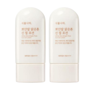 (NEW) 식물나라 뽀얀쌀 맑은톤 선 젤 로션 (SPF50+) 더블기획, 2개, 60ml