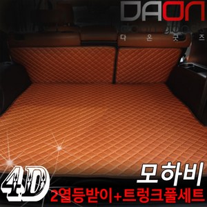 주식회사 아이빌 기아 모하비 신형퀼팅 4D 자동차 트렁크매트 + 2열등받이 풀세트, 7인승 일체형, 웜그레이