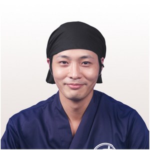 DHT06 일식 주방 서빙 두건 고무밴드 머리두건, DHT06 검정, 1개