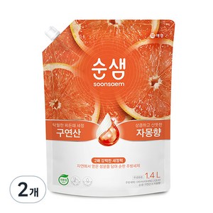 순샘 구연산 X 자몽향 주방세제, 1.4L, 2개