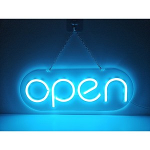 6가지 색상 OPEN 네온사인, 아이스블루, 1개