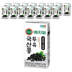 베지밀 국산콩 두유 검은콩 고칼슘, 190ml, 16개