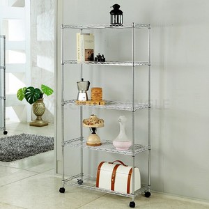 셀프랙 메탈선반 다용도크롬메탈랙5단 35x60 75 90x150 수납장 직접조립DIY, 5단35x60x150, 1개