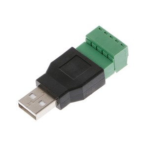 USB 2.0 타입 A 암/암/5P 나사(쉴드 단자 플러그 어댑터 커넥터 포함), 1개