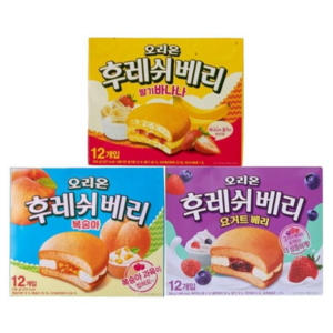 오리온 후레쉬베리 딸기바나나+복숭아+요거트베리 336g 3종, 3개