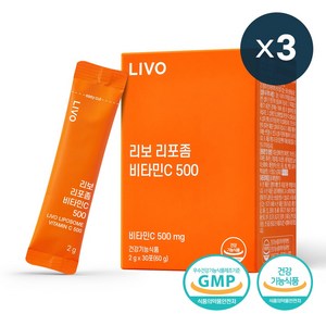 리보 리포좀 비타민C 500 분말 식약처인증, 3개, 60g