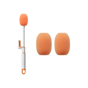 다용도 텀블러 물병 빨대 세척솔 교체 스펀지 세트, 본품+스펀지 리필2개, 오렌지, 1개
