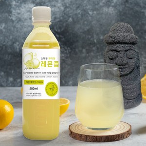 껍질째 착즙한 소적두 무가당 제주레몬즙 원액 100%, 500ml, 2개