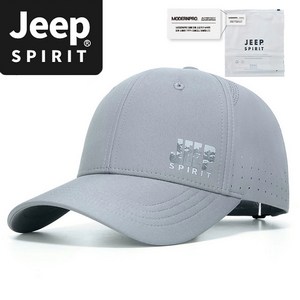 JEEP SPIRIT 스포츠 캐주얼 야구모자 CA0615 + 전용 포장, 그레이, 1개