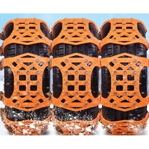 스노우그립 우레탄 자동차 스노우 체인 6P 2024신형 (가방 장갑 세트 제공), 블랙, 1set