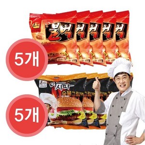 한맥 버거 냉동 불벅 5개+냉동 마시따 5개 매점 편의점 피시방 햄버거, 4세트, 145g