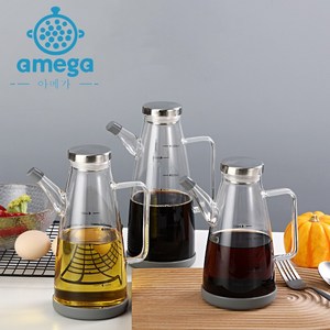 AMEGA 내열 유리 기름 주전자 누출 방지 기름병, 1000ml, 1개