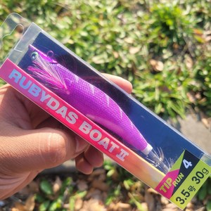 팁런에기 3.5호 30g 루비다스 보트2 래틀 무늬오징어 갑오징어, 1번 레드헤드 퍼플, 1개