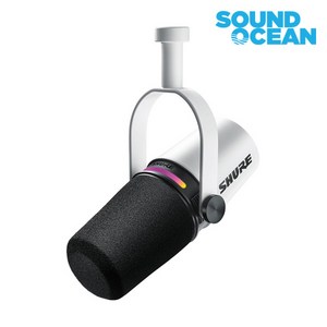 슈어 팟캐스트 XLR USB 하이브리드 듀얼 마이크 실버, MV7 Plus White, 화이트