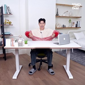 핏쳐 고강도 듀얼 스퀘어 프레임 전동식 모션데스크 E2, 화이트, 1600mm, 블랙