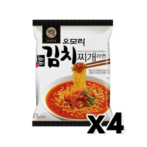 오모리 김치찌개라면 봉지면 160g, 4개